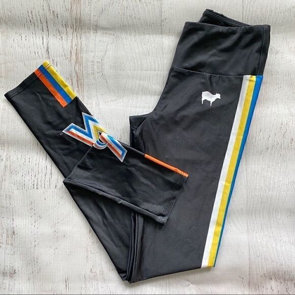 Goldsheep black striped “M” leggings - Picture 1 of 8